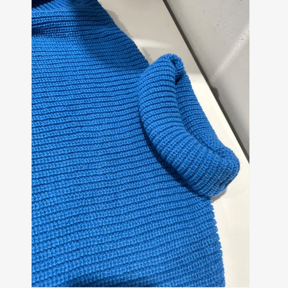 Blue Turtleneck Knit Pullover Sweater Long Sleeve - Picture 10 of 16